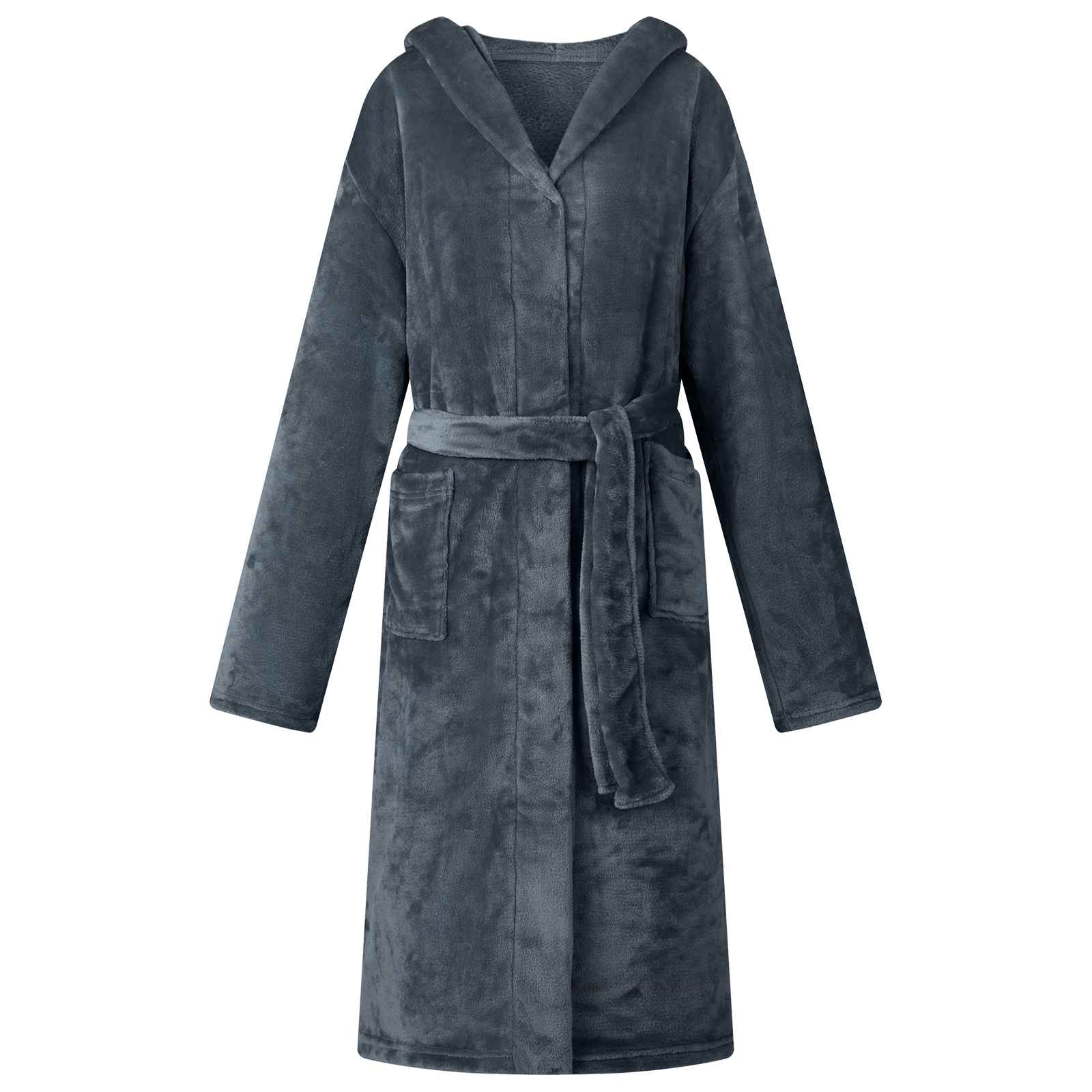 Vidaxl badjas hoodie marineblauw xl flanel