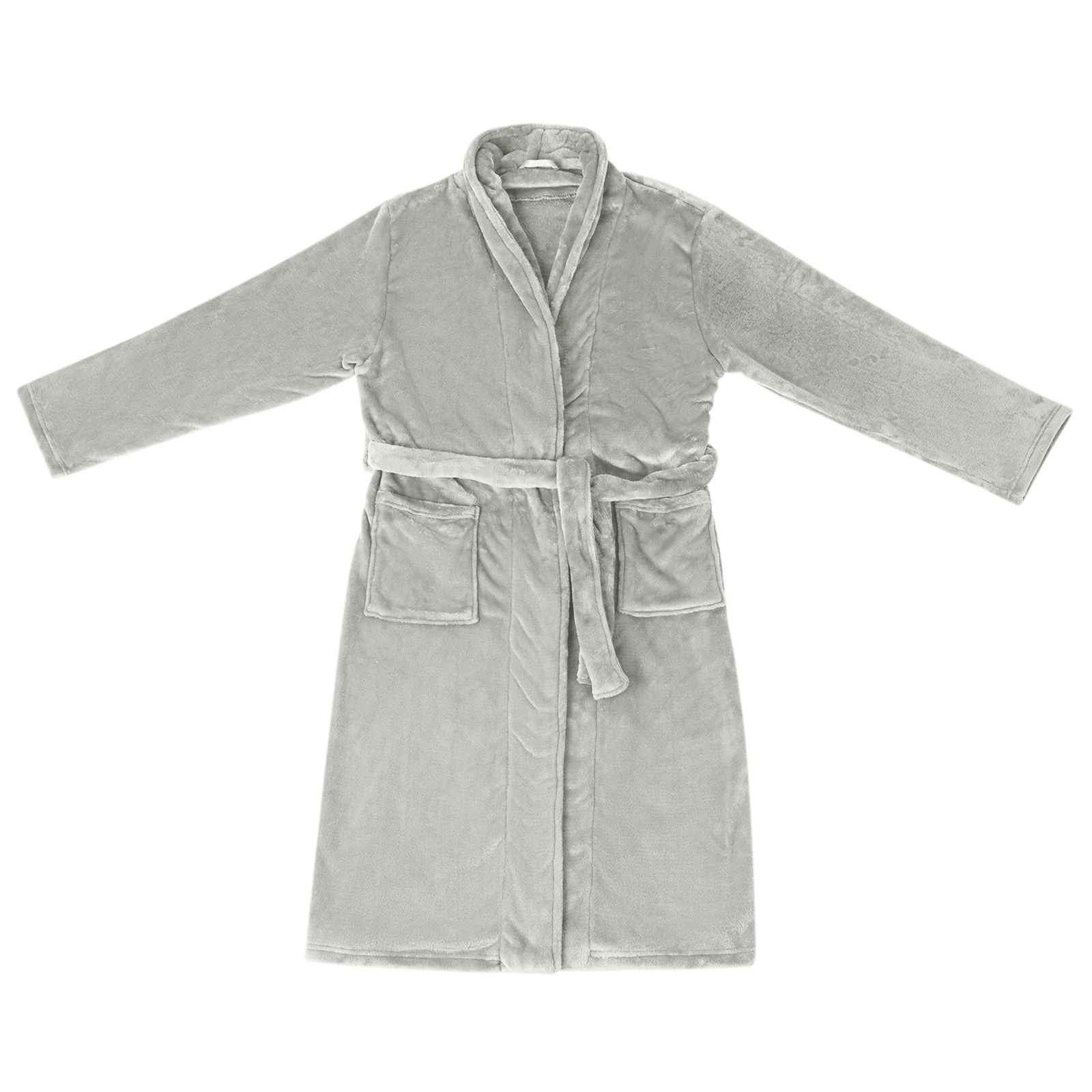 Vidaxl badjas zonder kap grijs xxxl flanel