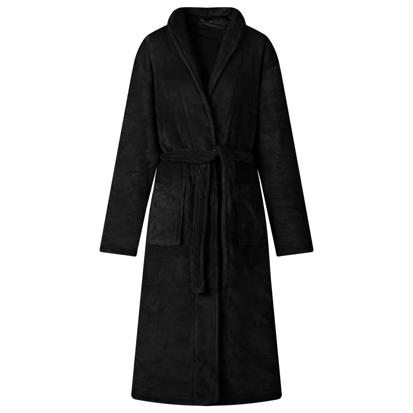 Vidaxl badjas zonder kap zwart l flanel