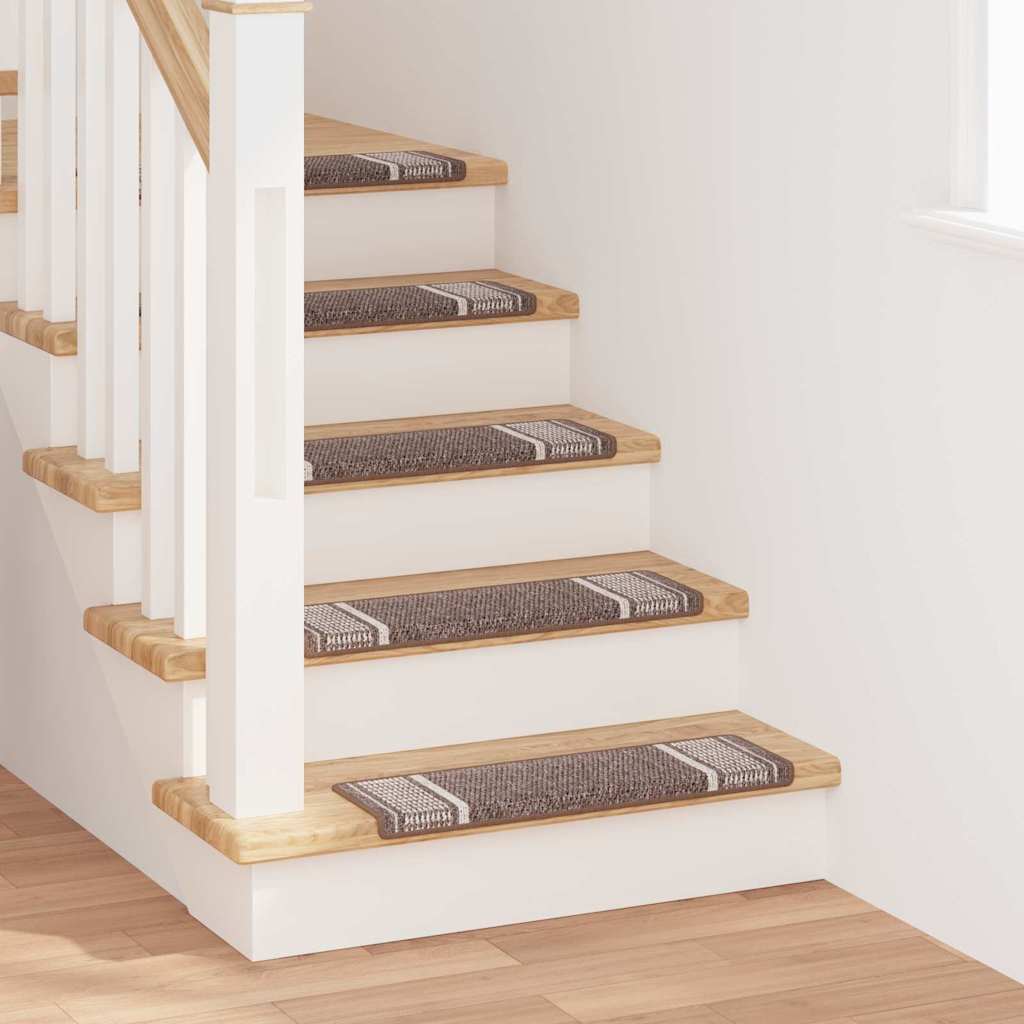 Vidaxl zelfklevende trapmatten 15 pcs bruin 65 x 21 x 4 cm