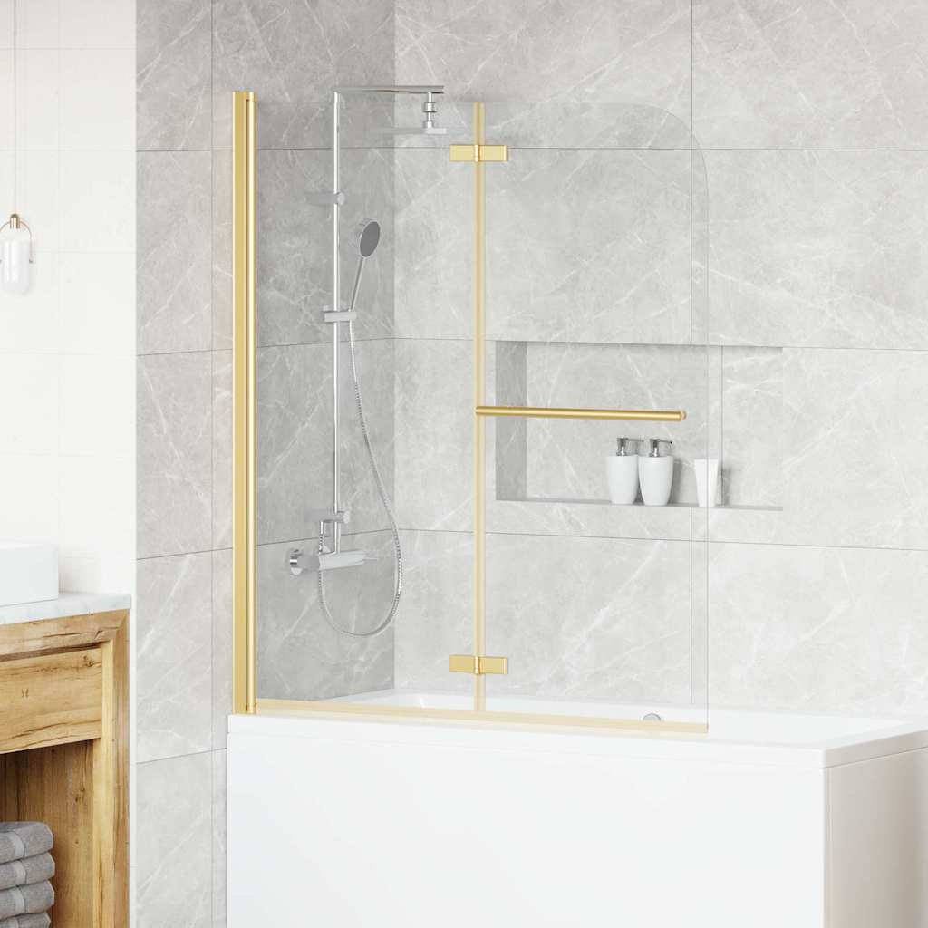 Vidaxl douche omhulsel transparant en goud 120 x 140 cm