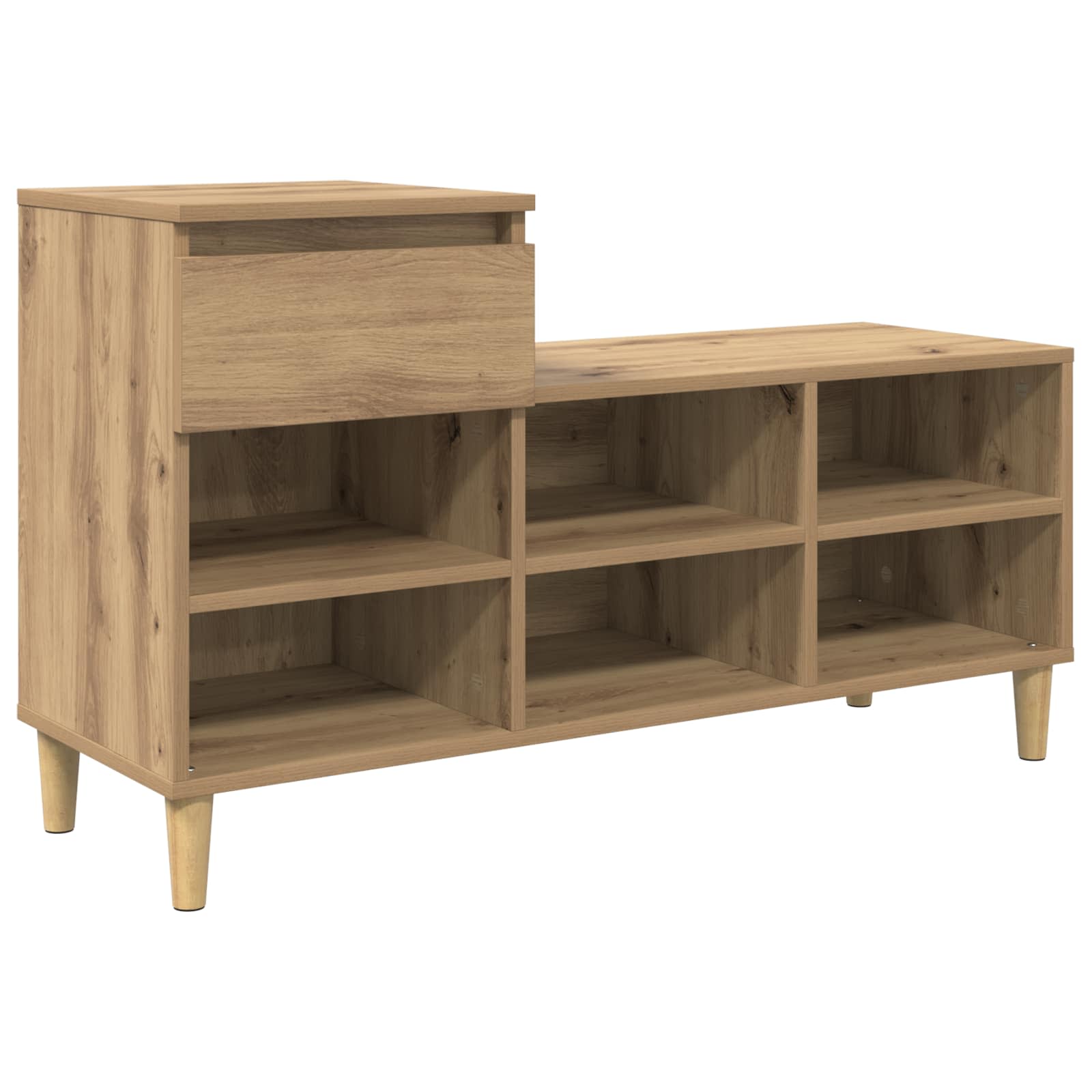 Vidaxl schoenenkast 102 x 36 x 60 cm bewerkt hout artisanaal eiken