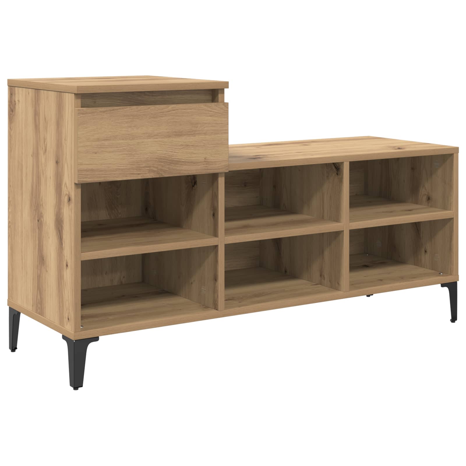 Vidaxl schoenenkast 102 x 36 x 60 cm bewerkt hout artisanaal eiken