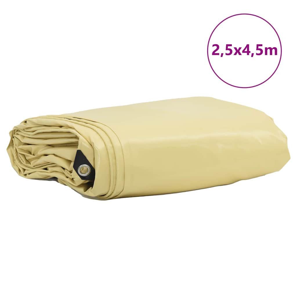 Vidaxl zeil 650g m² beige 2,5 x 4,5 m canvas met pvc-coating