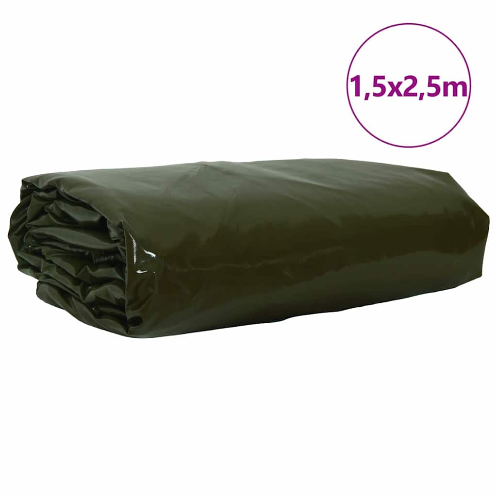 Vidaxl zeil 650g m² olijf groen 1,5 x 2,5 m canvas met pvc-coating