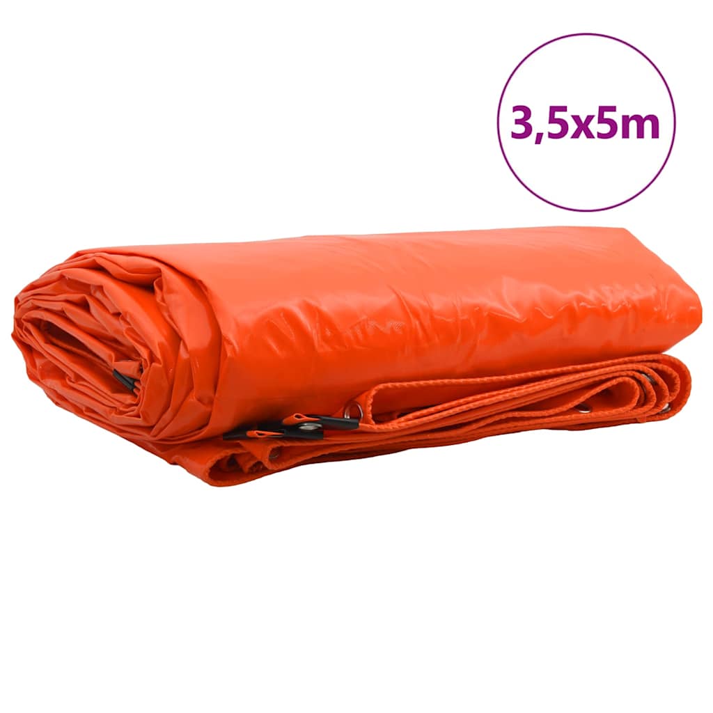 Vidaxl zeil 650g m² oranje 3,5 x 5 m canvas met pvc-coating