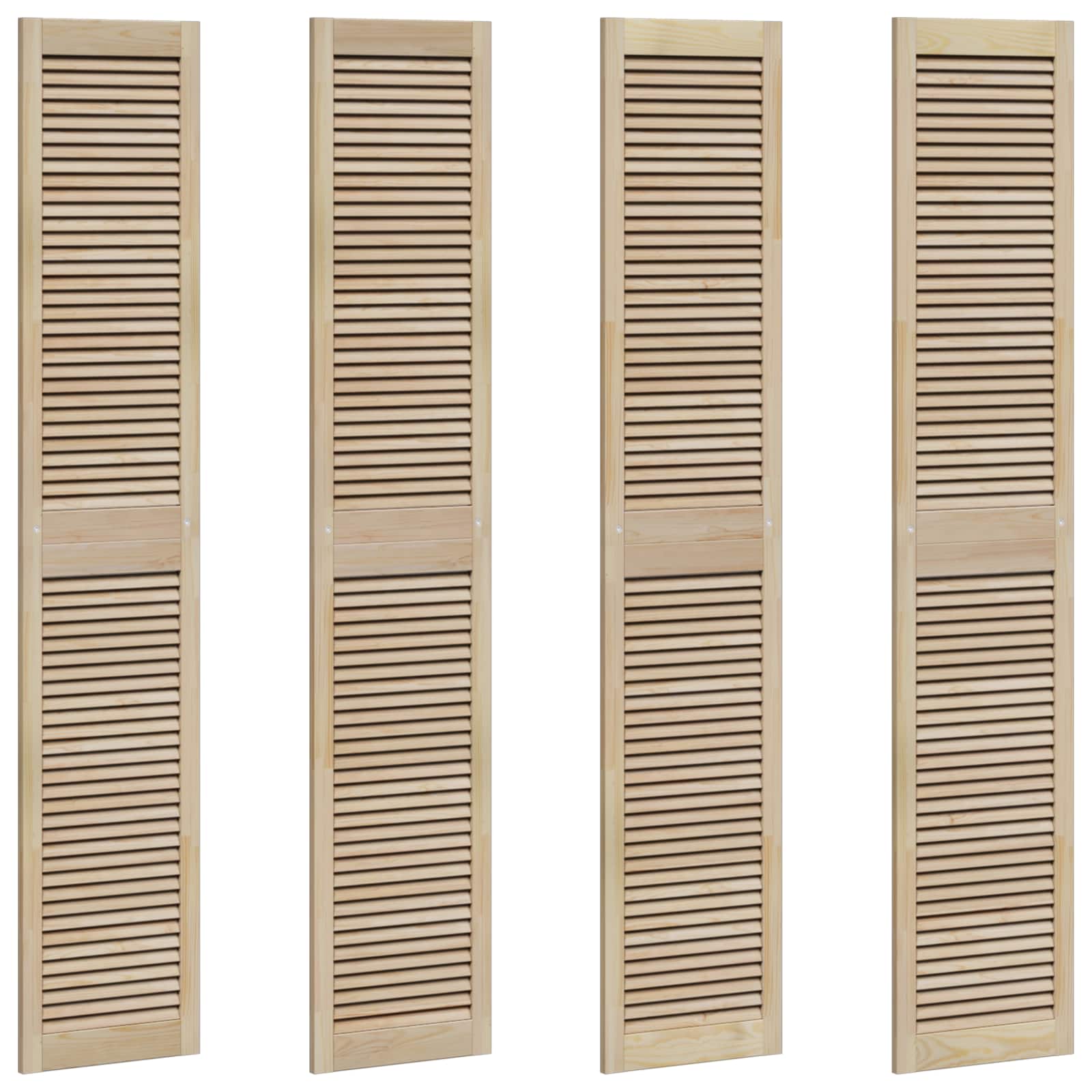 Vidaxl kastdeur 4 pcs naturel 201 x 2,1 x 39,5 cm massief grenenhout