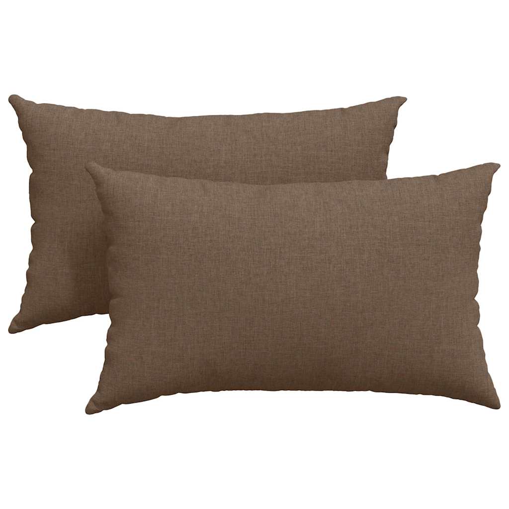 Vidaxl sofa kussens 2 st stof bruin 50 x 30 cm