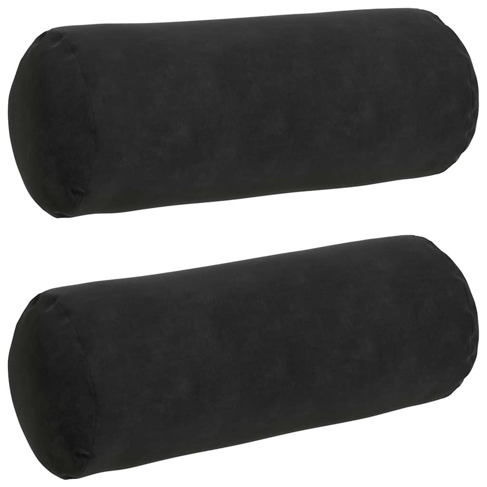 Vidaxl bolster kussens 2 stuks zwart ø 15 x 40 cm cordstof