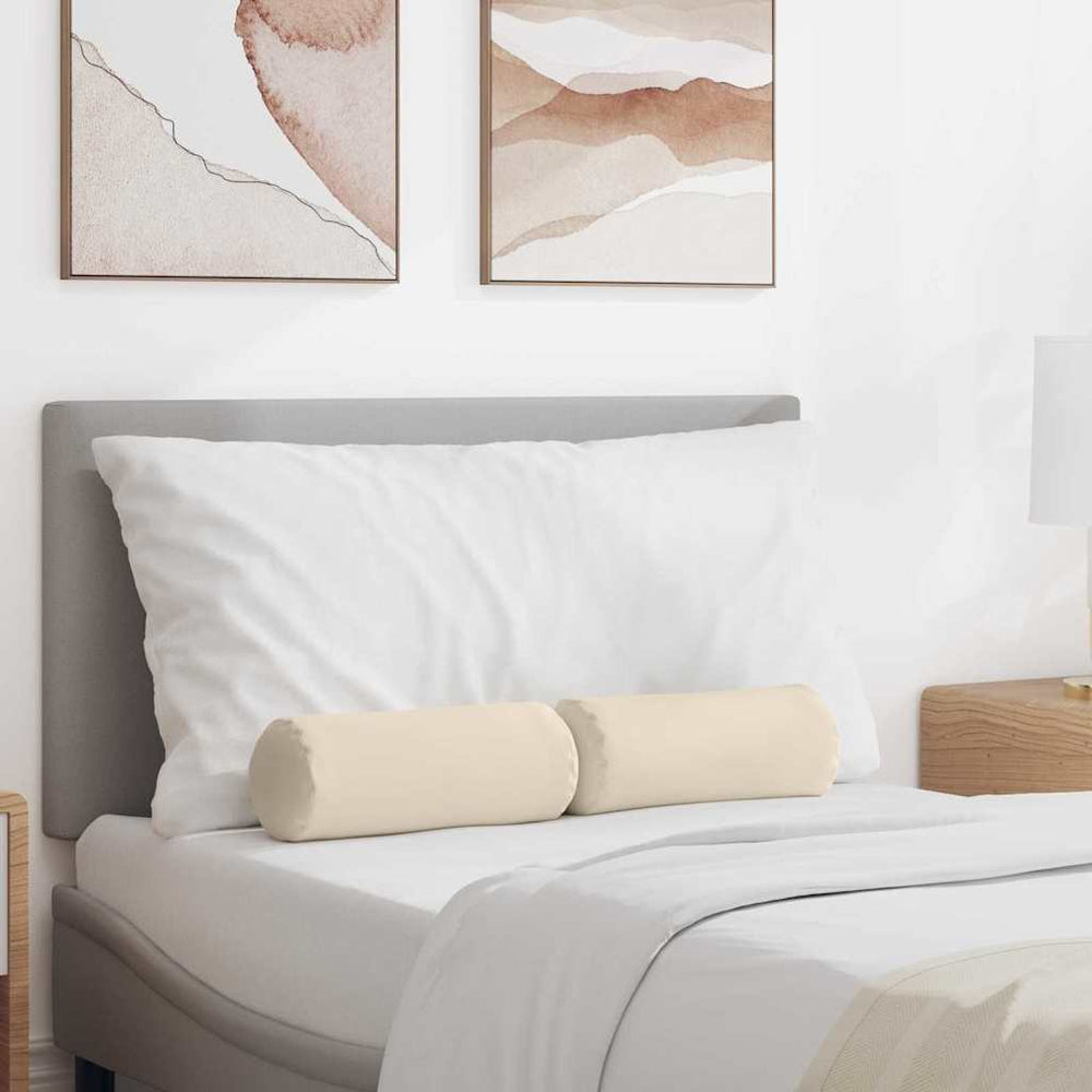 Vidaxl bolster kussens 2 stuks beige ø 15 x 40 cm microvezel stof