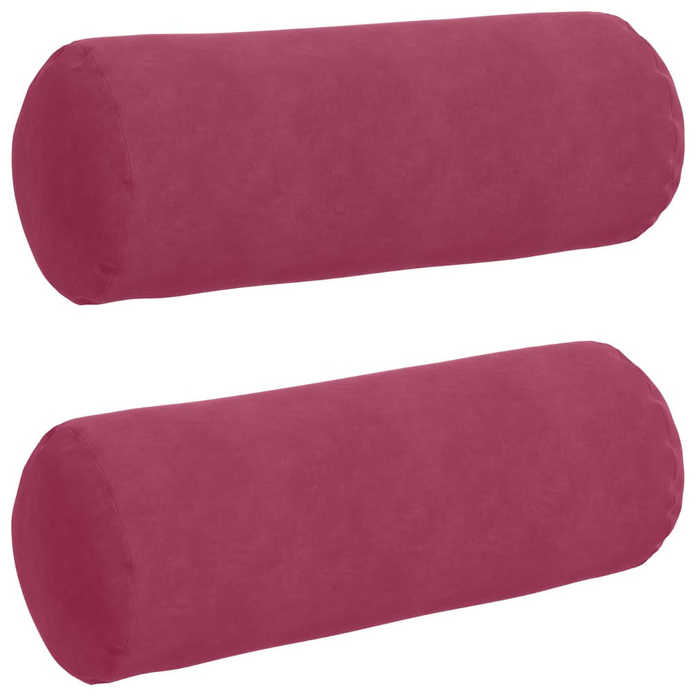 Vidaxl bolster kussens 2 stuks wijnrood ø 25 x 70 cm cordstof
