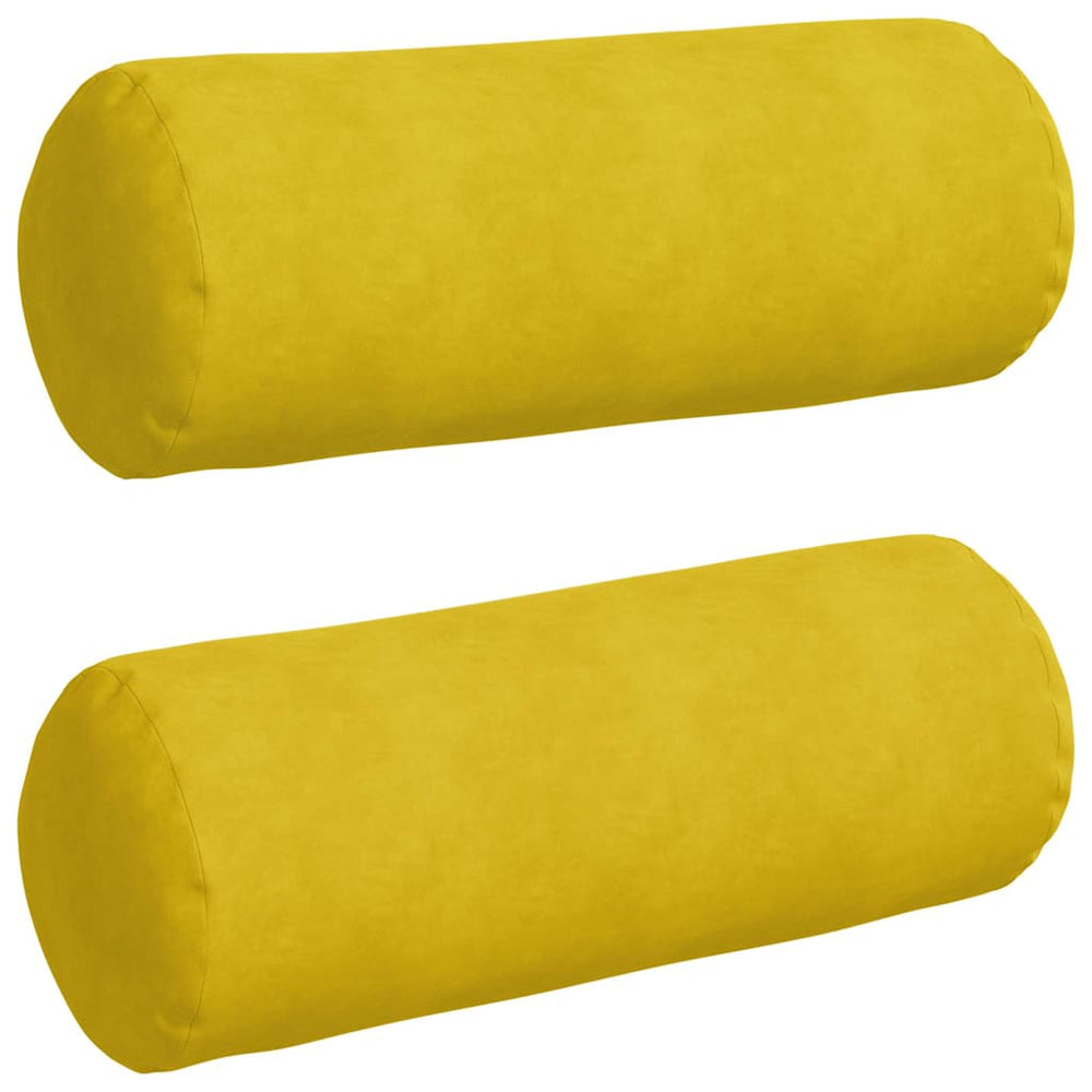 Vidaxl bolster kussens 2 stuks geel ø 25 x 70 cm cordstof