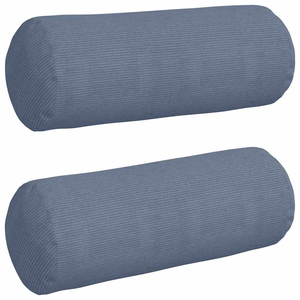 Vidaxl bolster kussens 2 stuks blauw ø 25 x 70 cm cordstof
