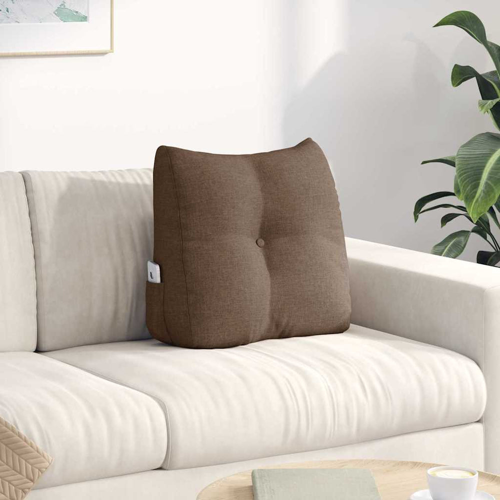 Vidaxl rugkussen bruin 45 x 24 x 50 cm stof