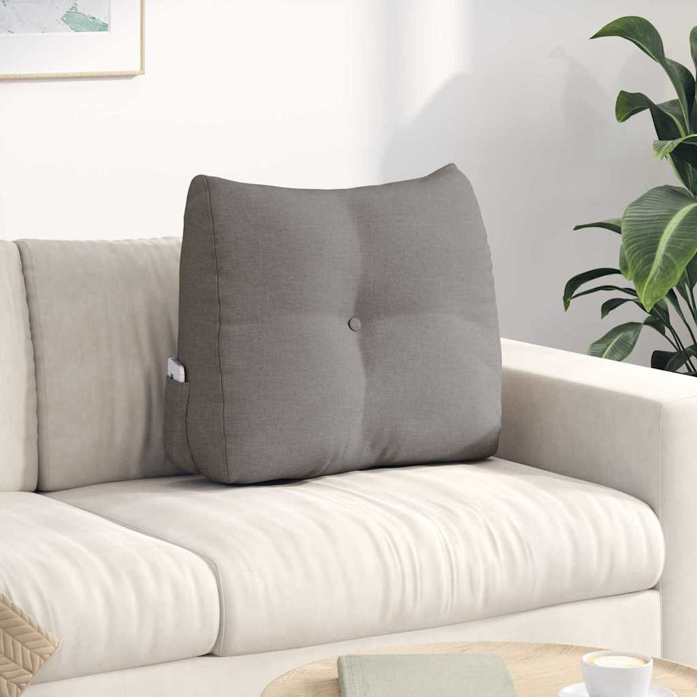 Vidaxl rugkussen taupe 60 x 24 x 50 cm stof