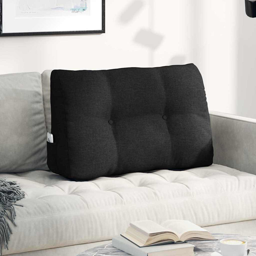 Vidaxl rugkussen zwart 80 x 24 x 50 cm stof