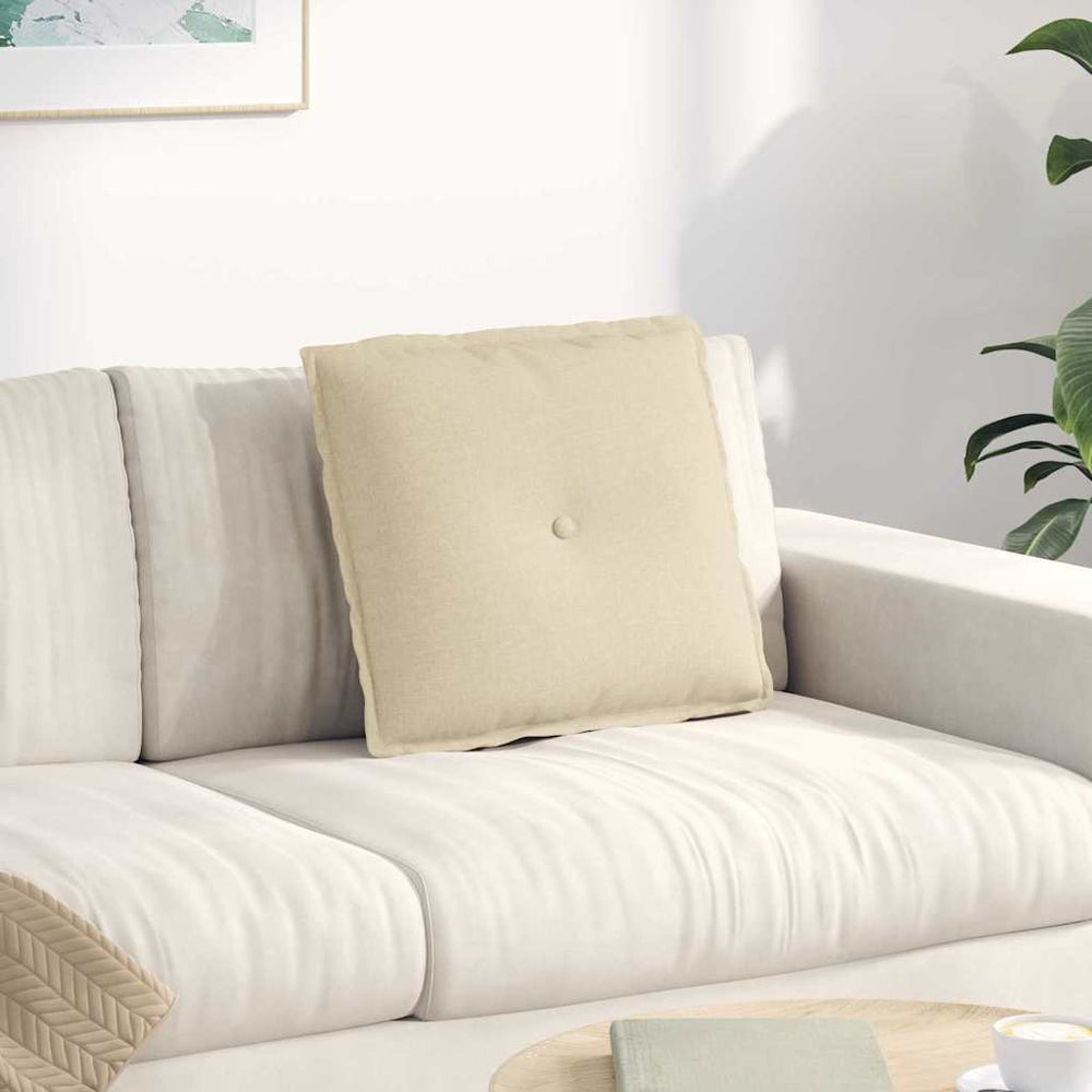 Vidaxl rugkussen crème 50 x 19 x 45 cm stof