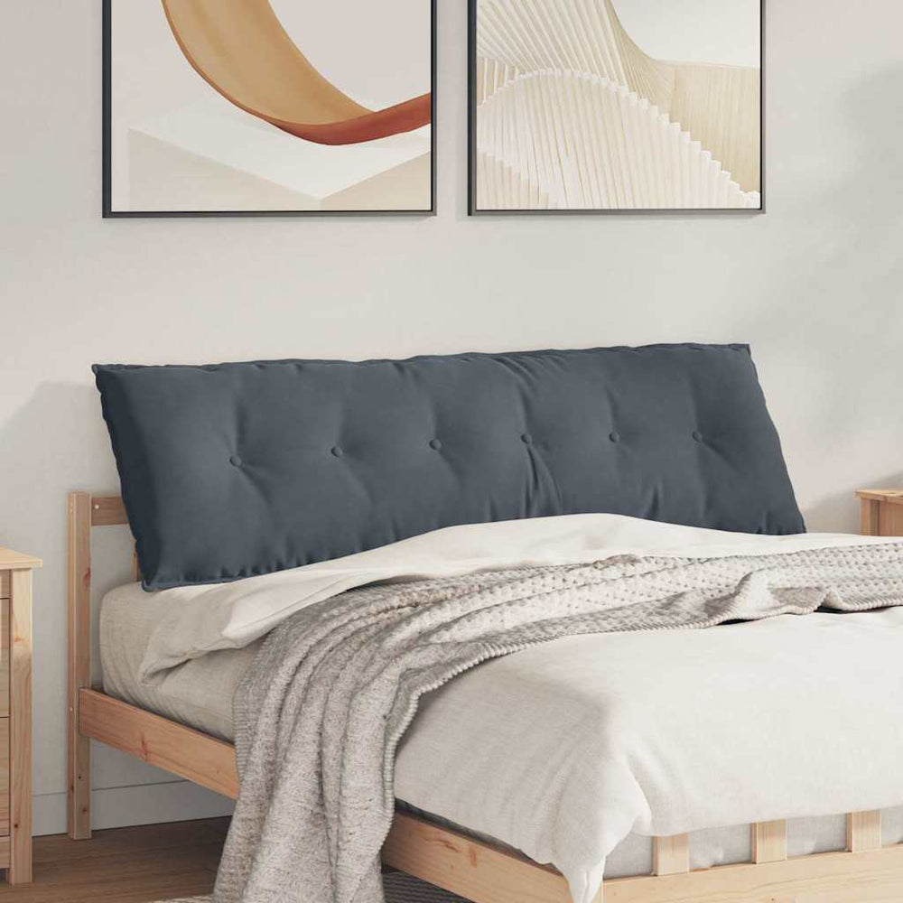 Vidaxl rugkussen donkergrijs 160 x 50 cm cordstof