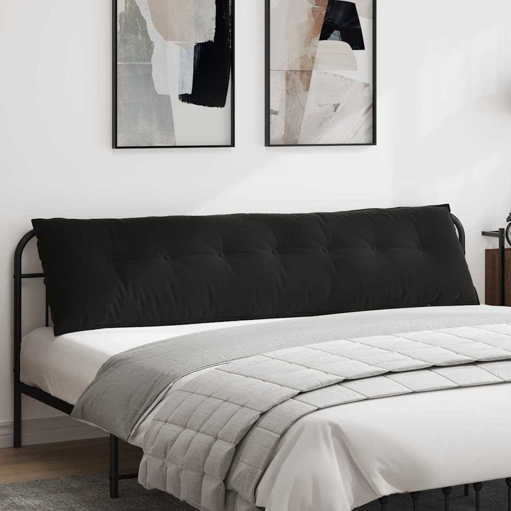 Vidaxl rugkussen zwart 200 x 50 cm cordstof