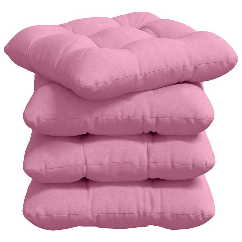Vidaxl zitkussens 4 pcs roze 40 x 40 x 12 cm stof