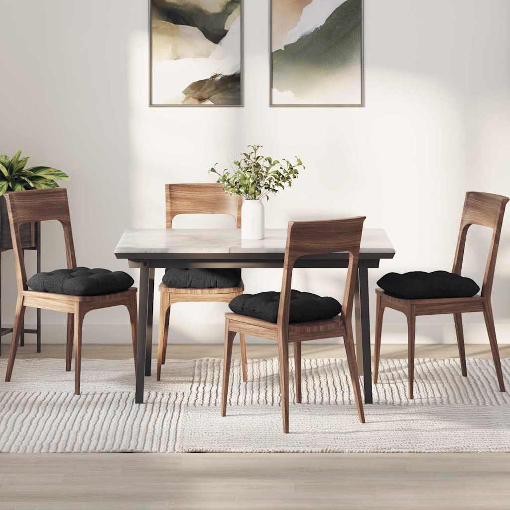 Vidaxl zitkussens 4 st stof zwart 45 x 45 x 12 cm