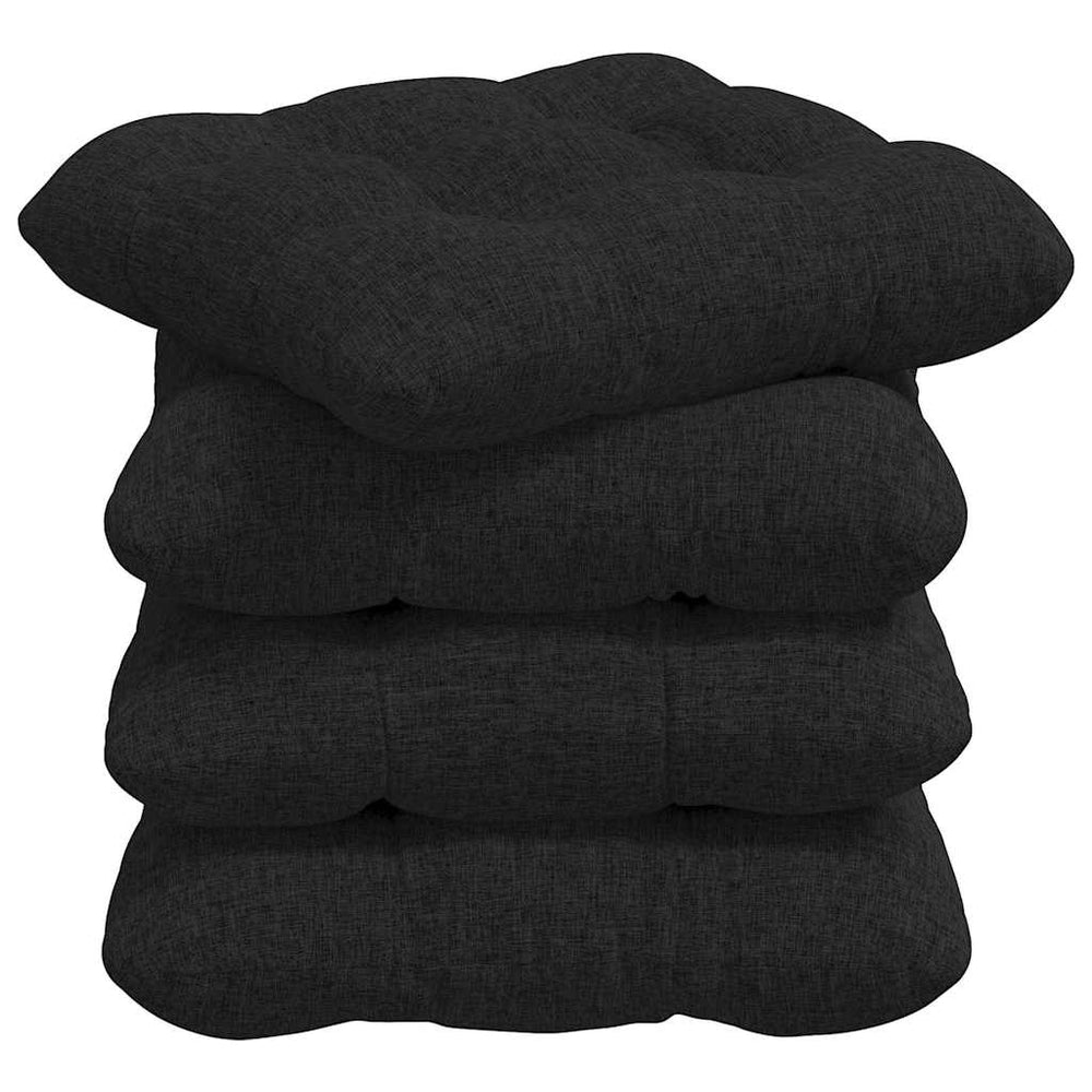 Vidaxl zitkussens 4 pcs zwart 45 x 45 x 12 cm stof