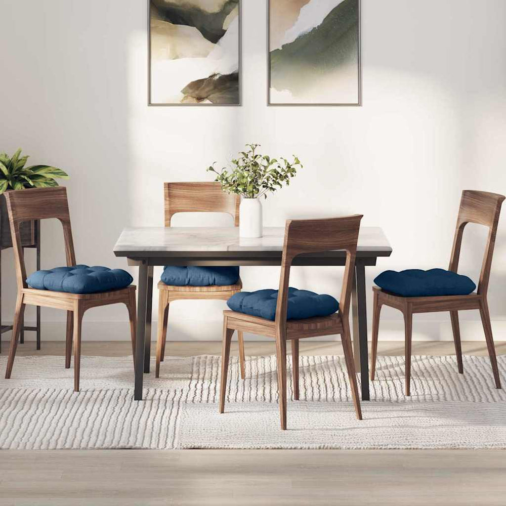 Vidaxl zitkussens 4 pcs blauw 45 x 45 x 12 cm stof