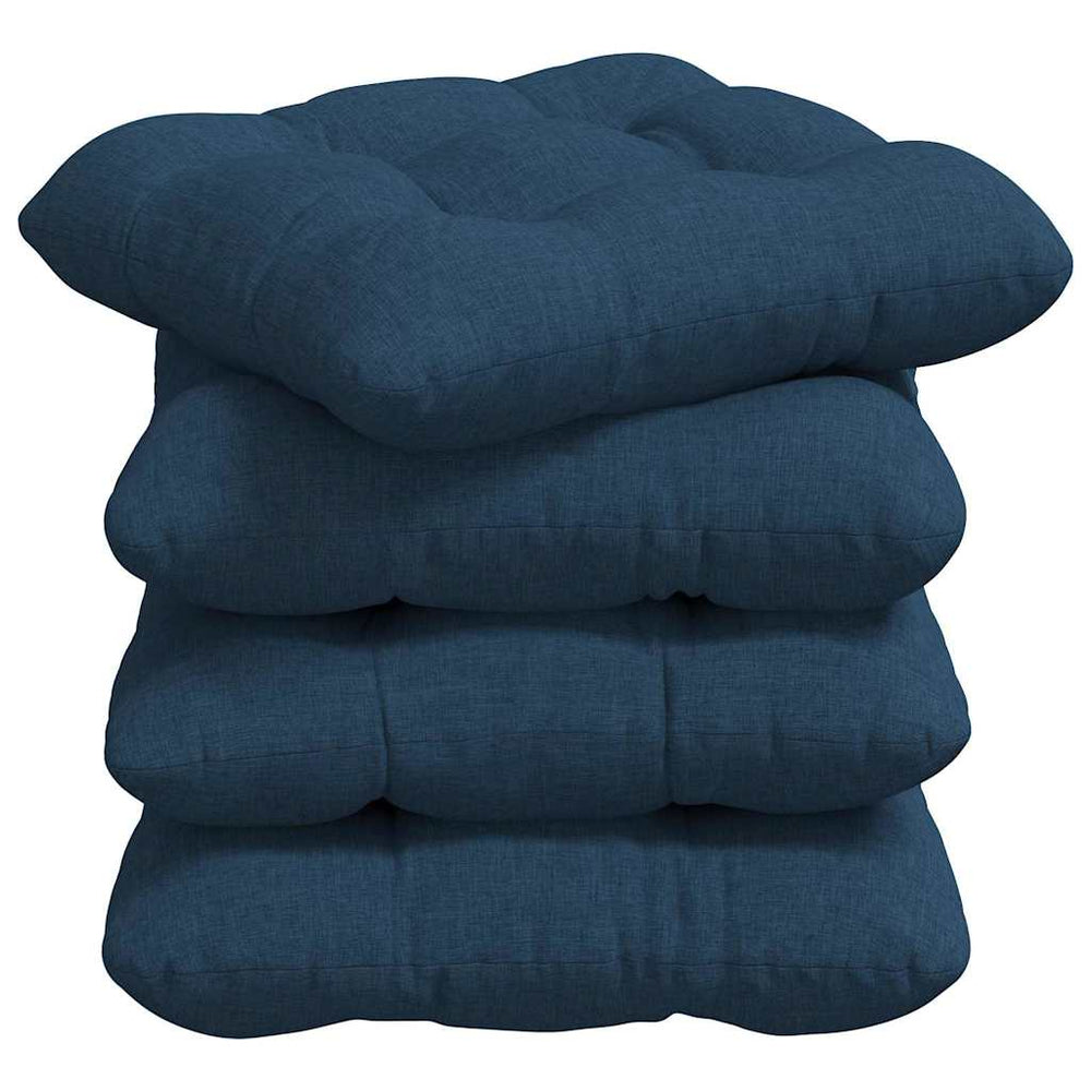 Vidaxl zitkussens 4 pcs blauw 45 x 45 x 12 cm stof