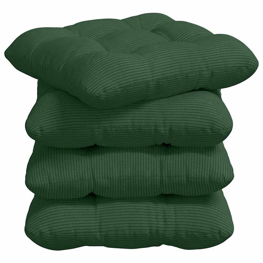 Vidaxl zitkussens 4 pcs donkergroen 45 x 45 cm katoen stof