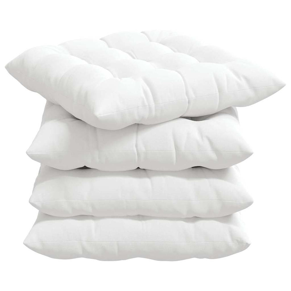 Vidaxl zitkussens 4 pcs wit 40 x 40 x 6 cm stof