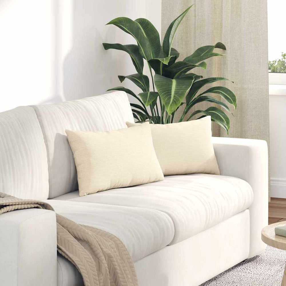 Vidaxl sofa kussens 2 stuks crème 50 x 30 cm cordstof