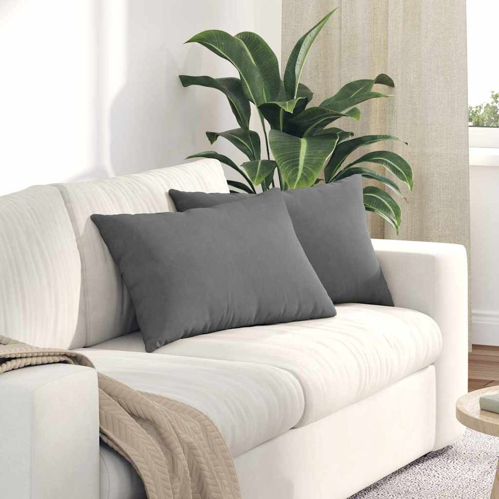 Vidaxl sofa kussens 2 stuks donkergrijs 60 x 40 cm stof