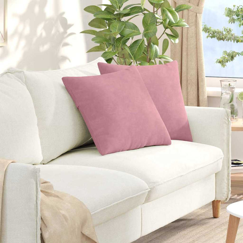 Vidaxl sofa kussens 2 stuks roze 50 x 50 cm cordstof