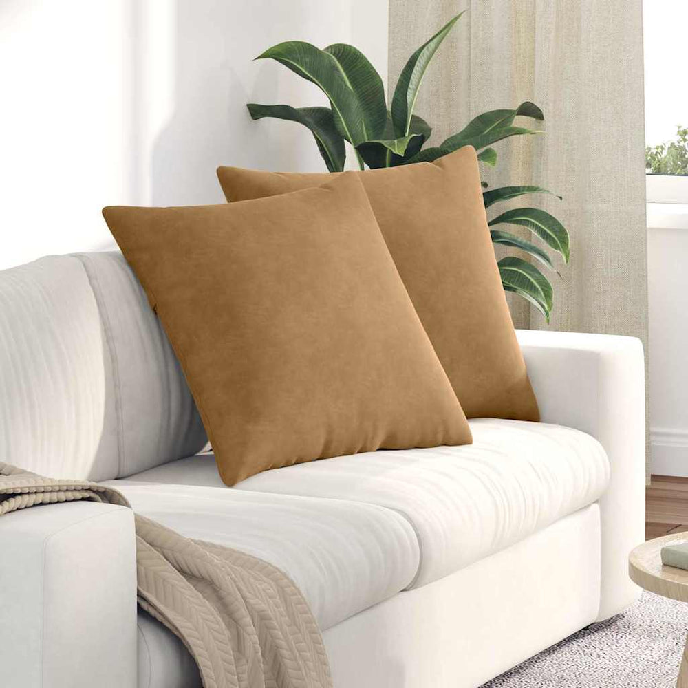 Vidaxl sofa kussens 2 stuks bruin 80 x 80 cm cordstof