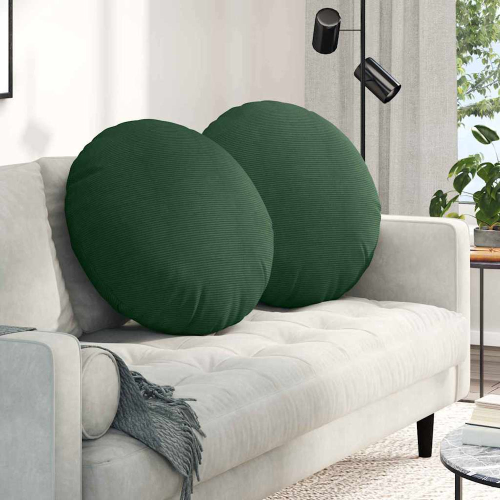 Vidaxl zitkussens 2 pcs donkergroen ø 80 cm katoen stof