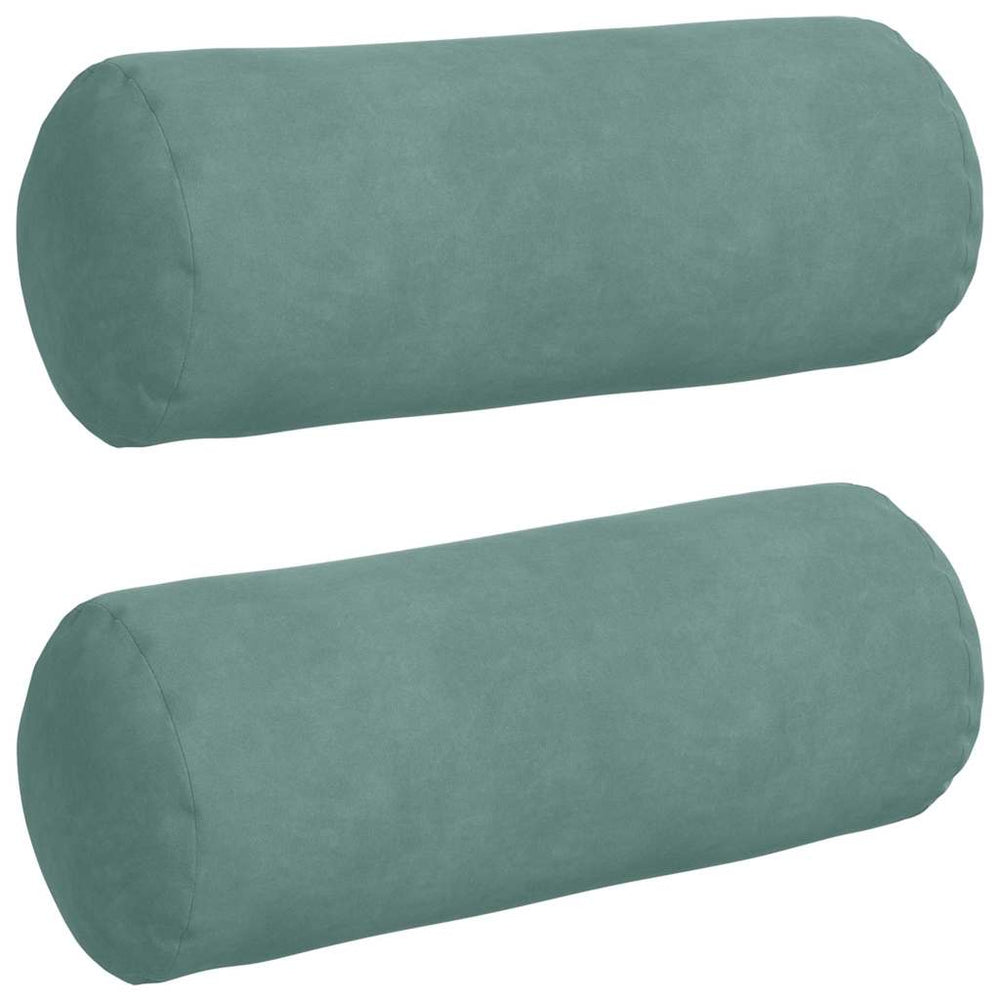 Vidaxl bolster kussens 2 stuks zeegroen ø 15 x 40 cm cordstof