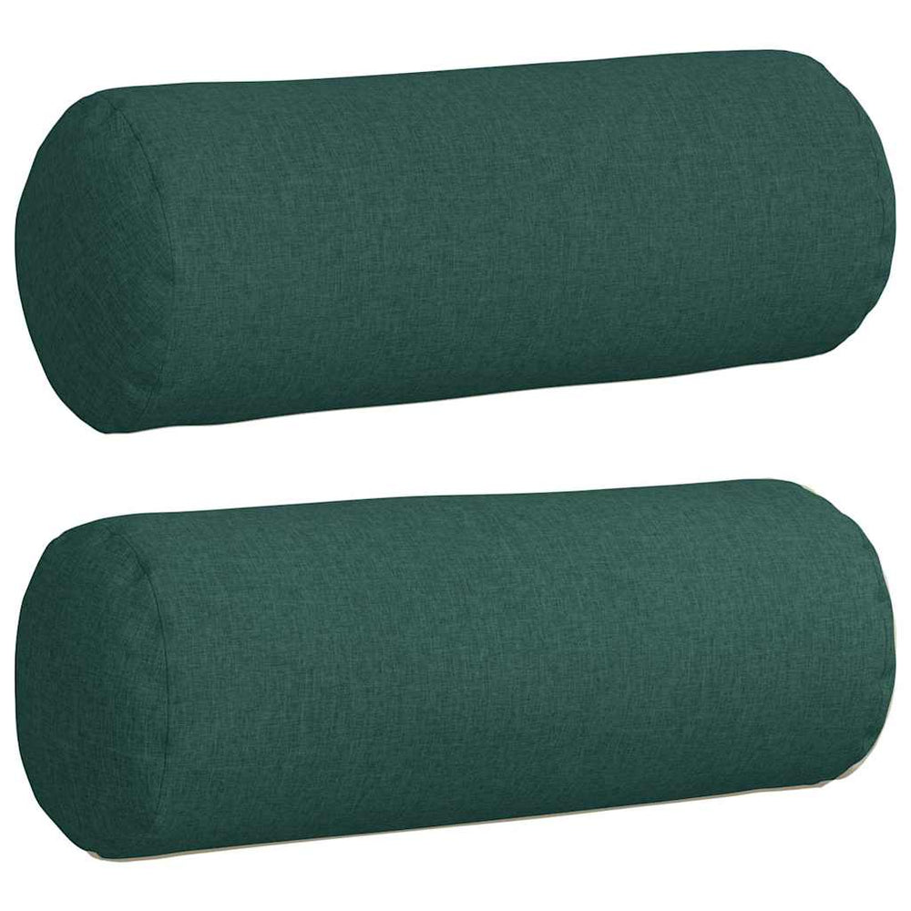 Vidaxl bolster kussens 2 stuks donkergroen ø 25 x 70 cm stof