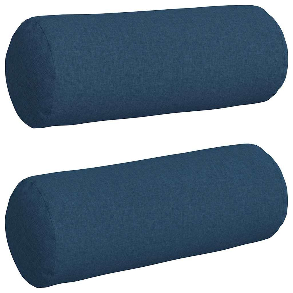 Vidaxl bolster kussens 2 stuks blauw ø 25 x 70 cm stof