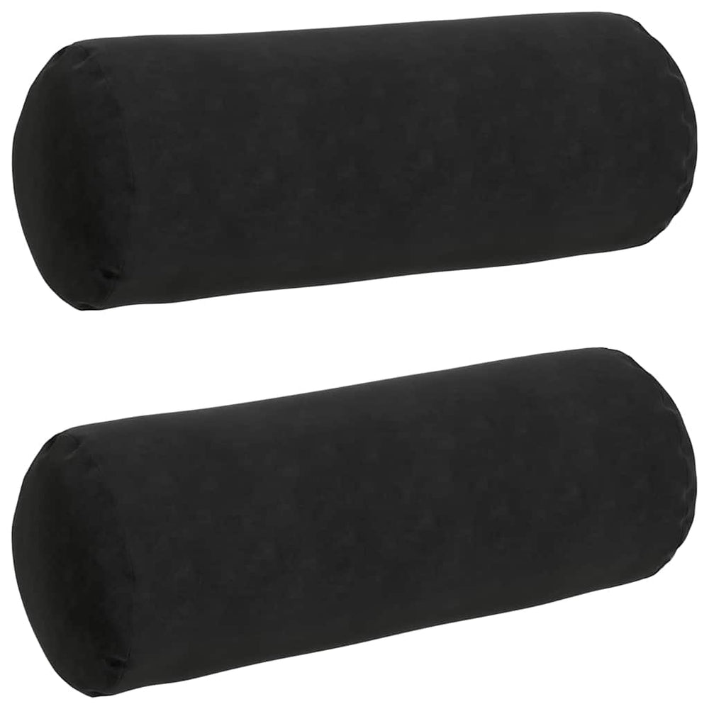 Vidaxl bolster kussens 2 stuks zwart ø 25 x 70 cm cordstof