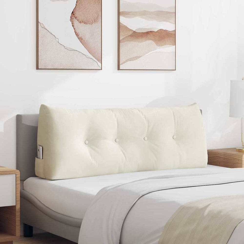 Vidaxl rugkussen crème 120 x 24 x 50 cm fluweel