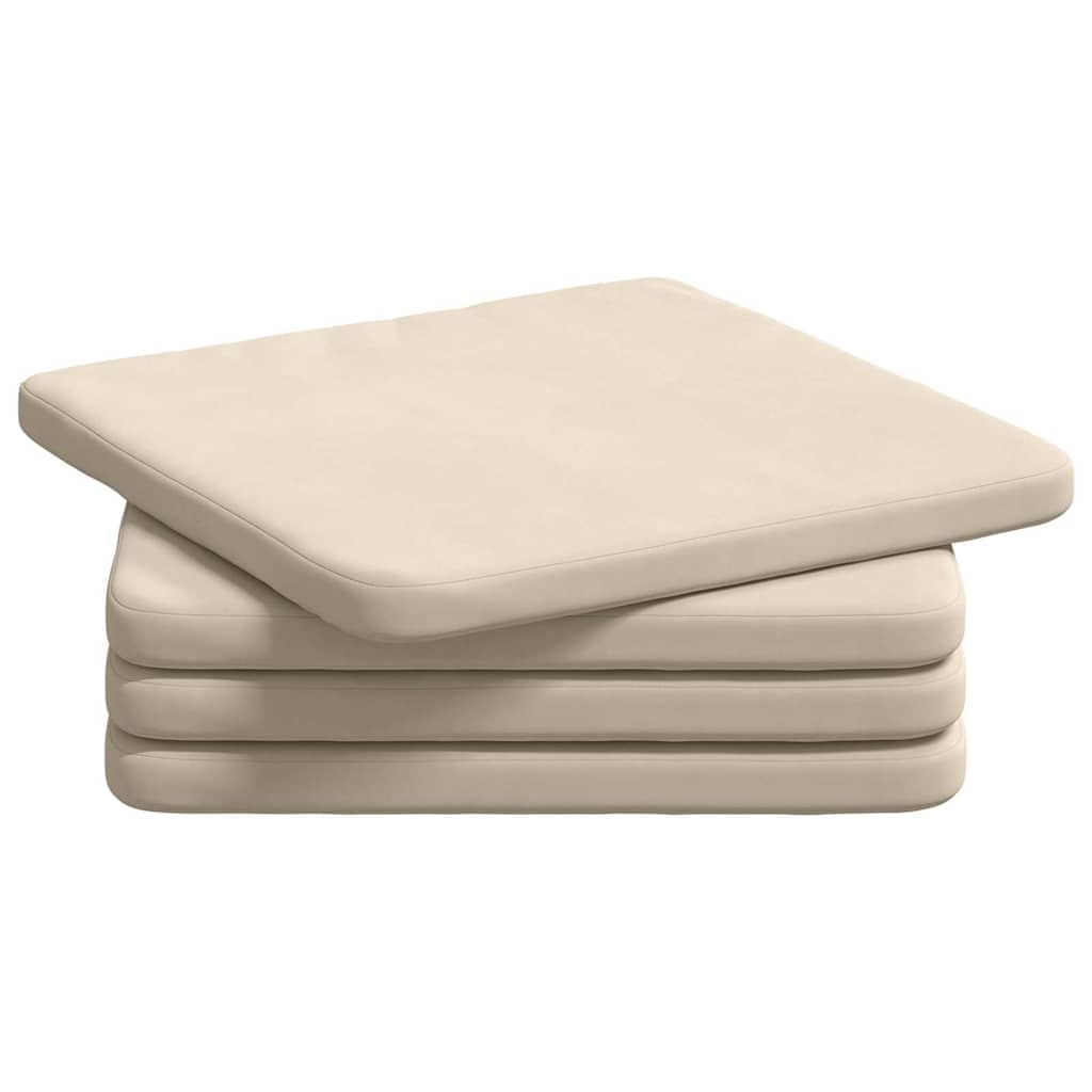 Vidaxl zitkussens 4 st microvezel stof beige 40 x 40 x 3 cm