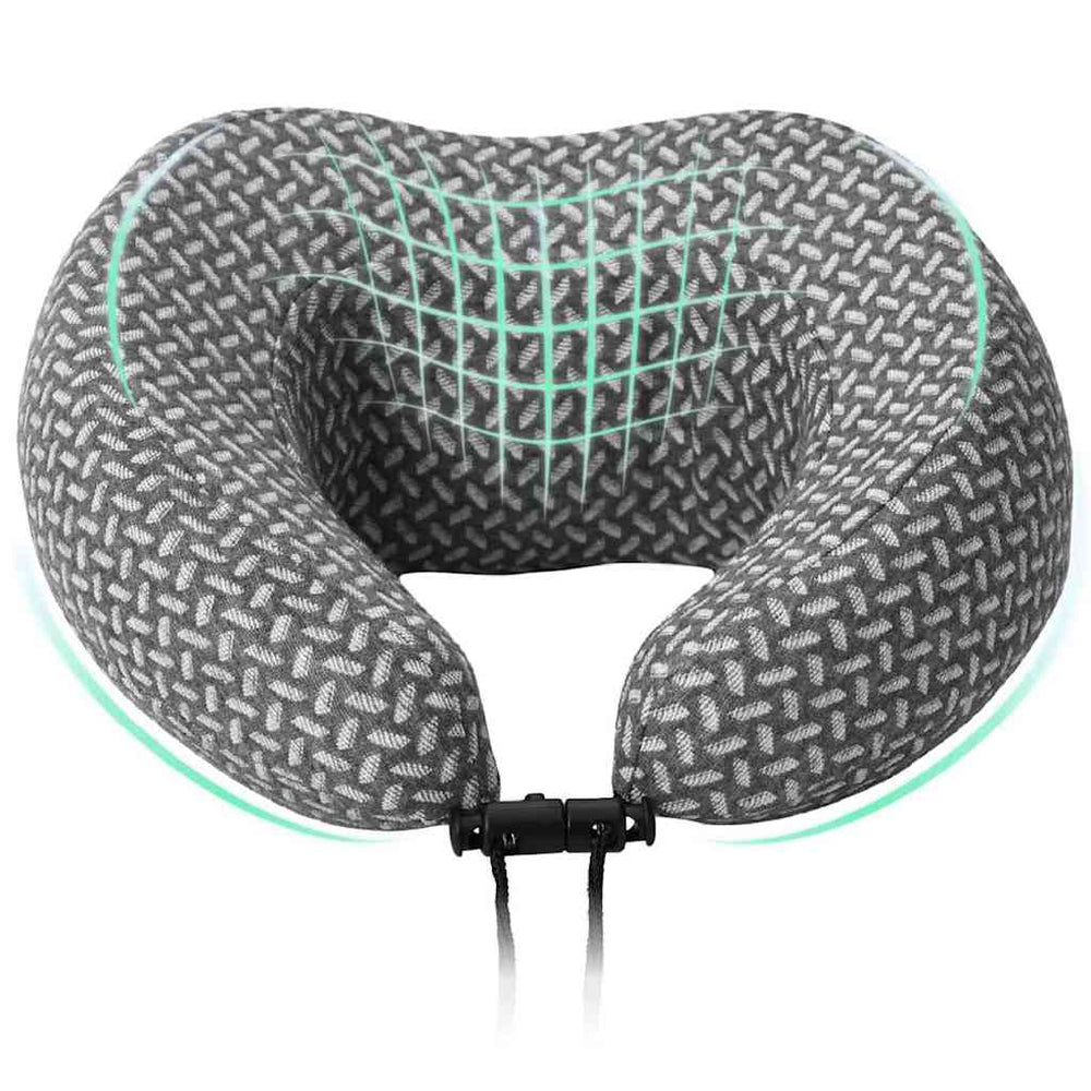 Vidaxl reiskussen voor de nek grijs 30 x 28 x 14 cm polyester