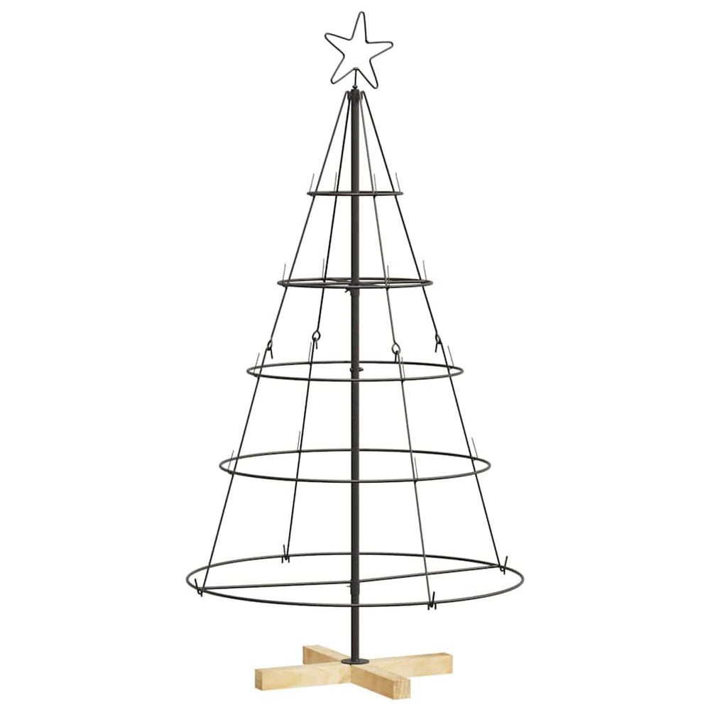 Vidaxl kerst cone boom met standaard zwart 126 cm staal