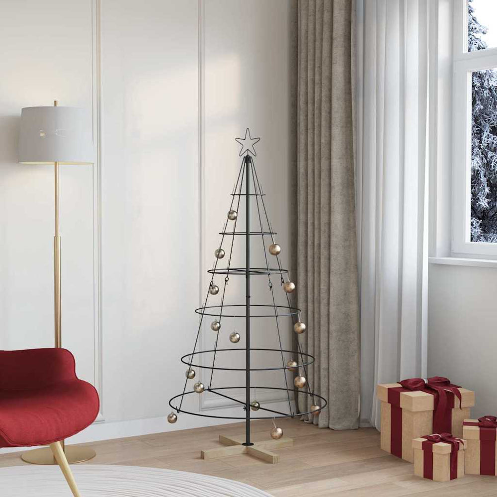 Vidaxl kerst cone boom met standaard zwart 154 cm staal