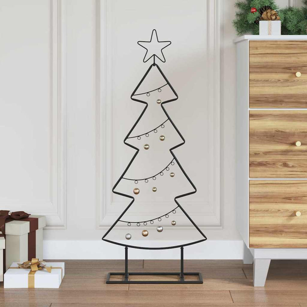 Vidaxl metalen kerstboom met standaard zwart 90,5 cm staal