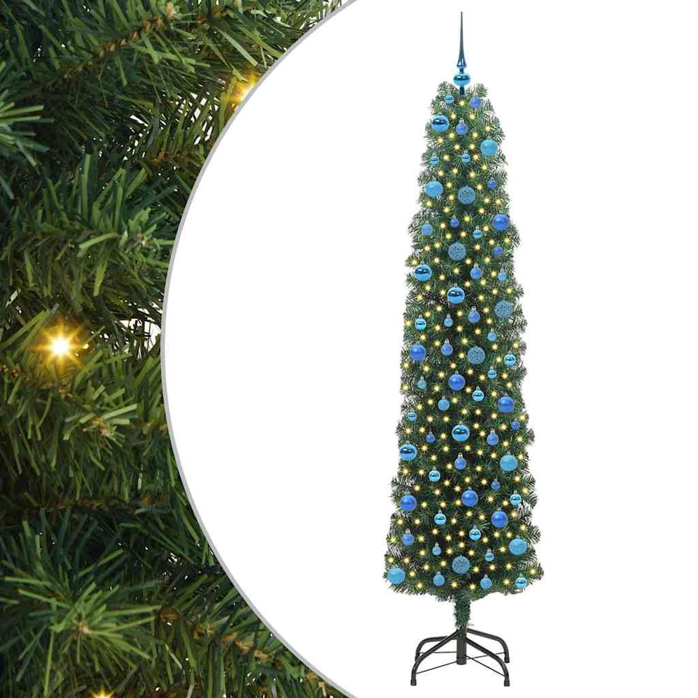 Vidaxl kunstkerstboom groen 240 cm pvc en staal en kunststof