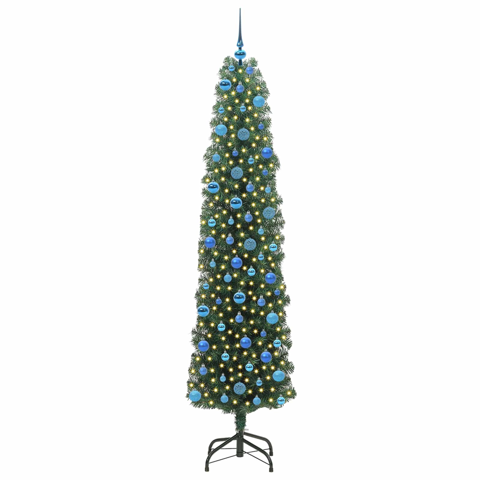 Vidaxl kunstkerstboom groen 240 cm pvc en staal en kunststof