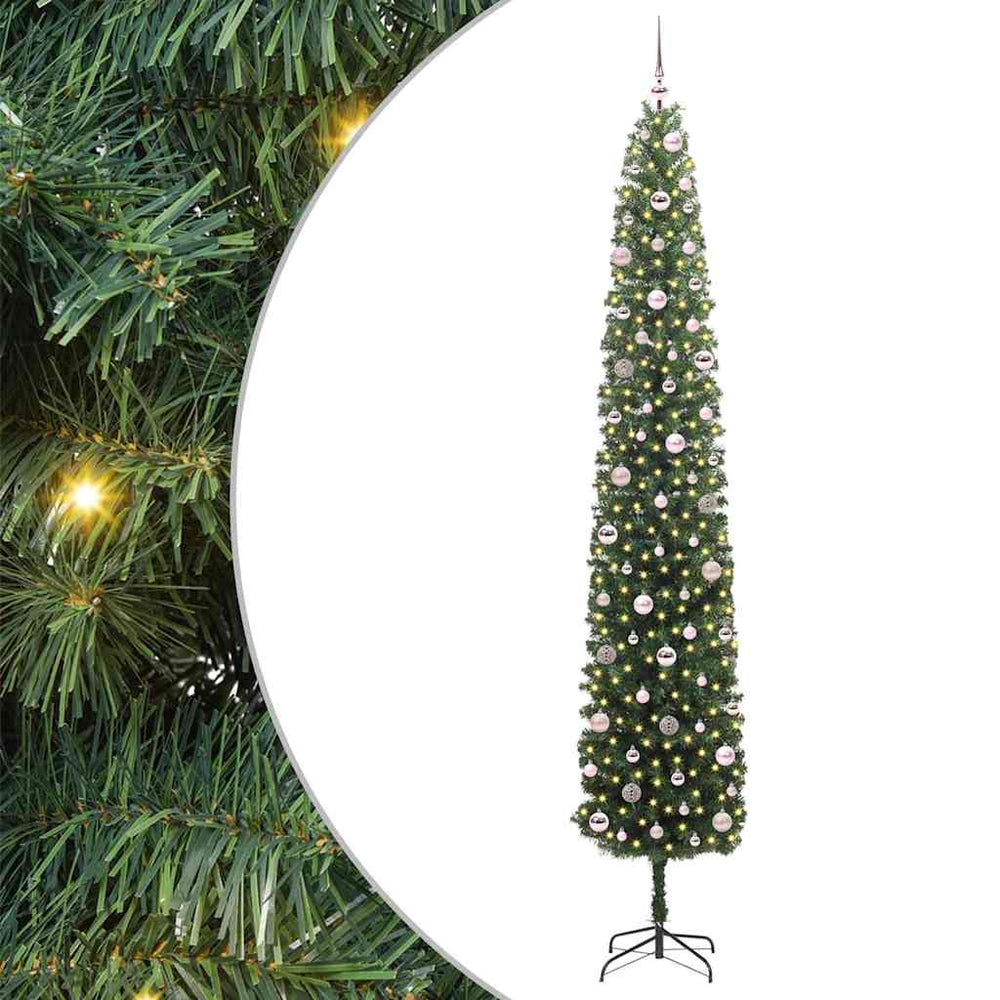 Vidaxl kunstkerstboom groen 270 cm pvc en staal en kunststof