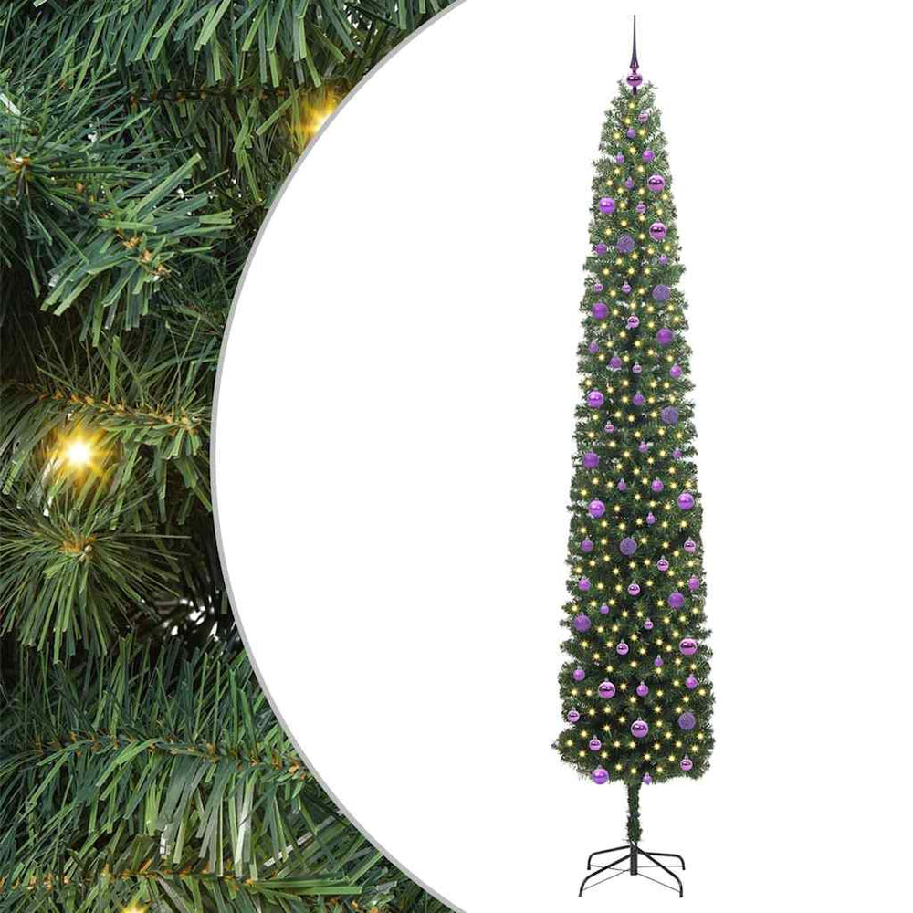Vidaxl kunstkerstboom groen 270 cm pvc en staal en kunststof