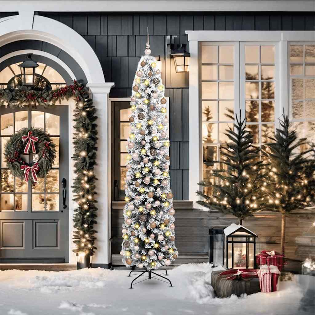 Vidaxl kunstkerstboom groen 210 cm pvc en staal en kunststof